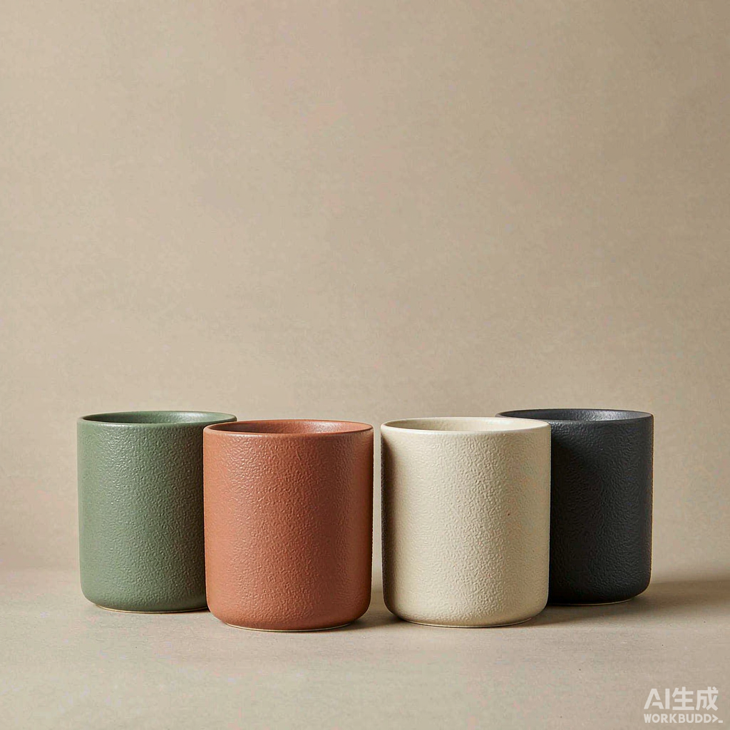 Matte Stoneware Mug Set of 4
